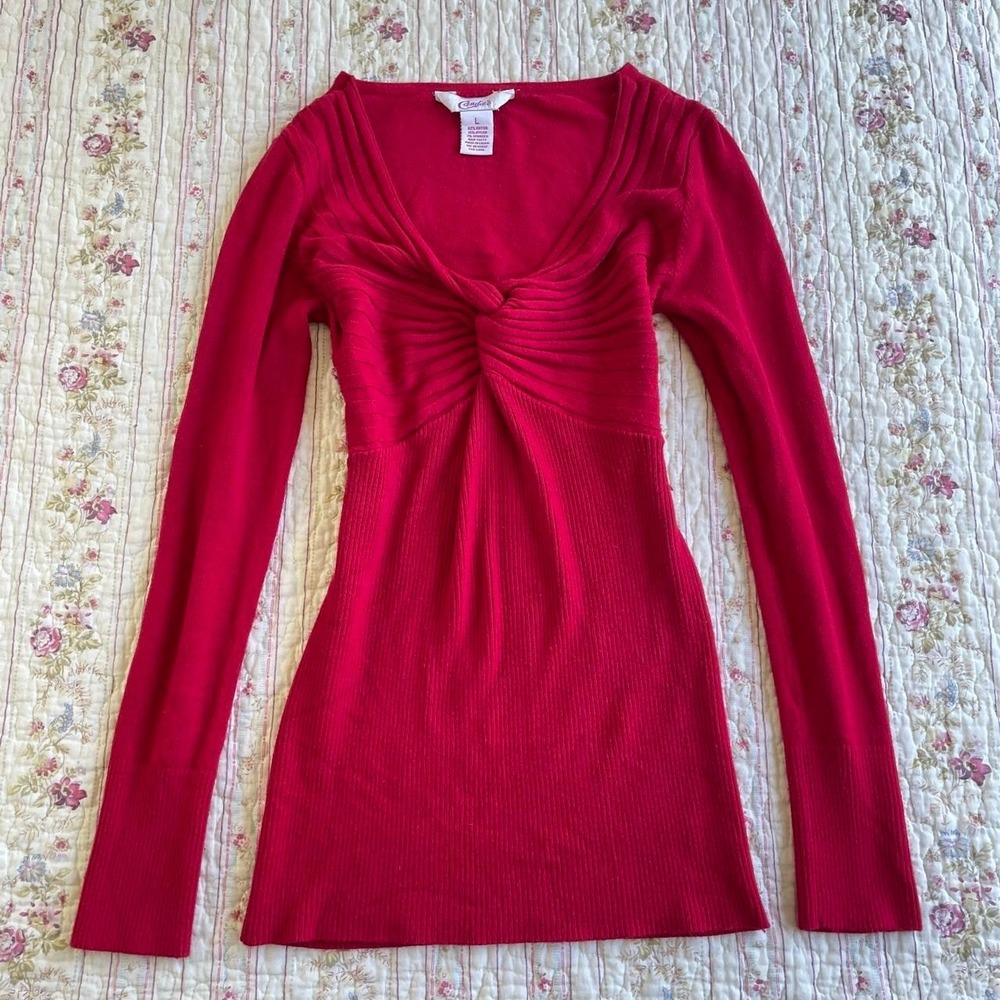 Y2k Candies Red knit long sleeve top
